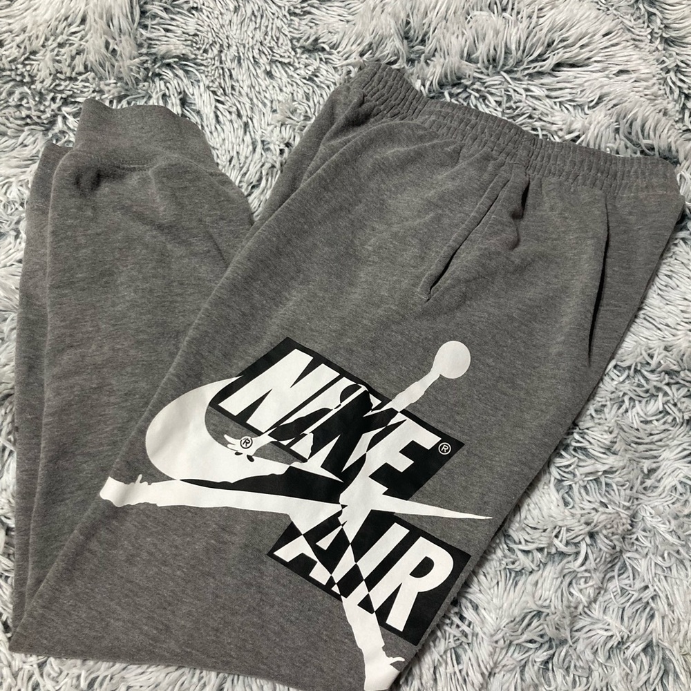 Nike Gray Sweatpants with White Logo
